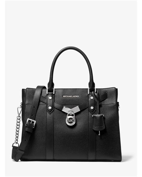 michael kors nouveau hamilton large satchel - black